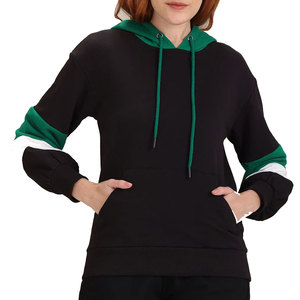 Sudadera con Capucha de Corte Holgado, Mezcla de Algodón Premium, Manga Larga, para Uso Casual, Sudadera con Capucha Bordada para Mujer - Product Image 1