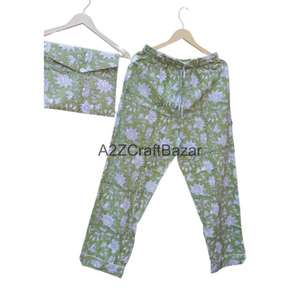 ชุดนอนผ้าฝ้ายพิมพ์ลายดอกไม้หรูหราสำหรับผู้หญิง ทำมือ 100% ระบายอากาศได้ดี นุ่มสบาย ชุดนอนสำหรับฤดูหนาว ของขวัญสำหรับเพื่อนเจ้าสาว - Product Image 3