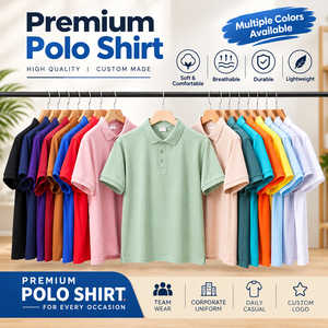 เสื้อโปโลชาย OEM แขนสั้น ปกคอปก ชุดยูนิฟอร์มทำงาน พิมพ์โลโก้ ปักลาย สำหรับองค์กร ทีมงาน เสื้อโปโลโปรโมชั่น - Product Image 1