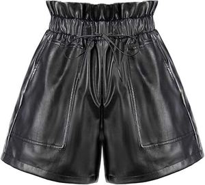 Shorts en cuir sexy pour femmes, style discothèque, taille haute, effet push-up, coupe ajustée, pour l'été - Product Image 6