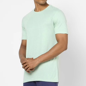 เสื้อยืดคอกลมแขนสั้นผ้าฝ้ายเรียบง่ายสำหรับผู้ชาย สไตล์ลำลองพื้นฐาน สีพื้น สำหรับฤดูร้อน ขายส่ง คุณภาพสูง - Product Image 2