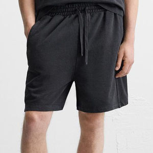 Ensemble T-shirt et short blanc basique respirant en coton peigné 100% coupe ajustée à manches courtes et col rond - Product Image 4