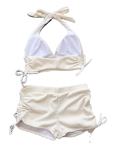 Custom 2024 New Sexy Knit Ribbed Fabric Bikini 2pcs Sets Swim Brief Swimwear <b>Bathing</b> Suit Lace up Swimsuit Ready to Ship - Product Image 5