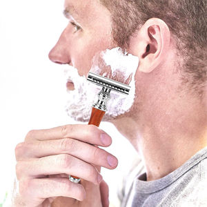Maquinilla de Afeitar de Seguridad de Acero Inoxidable con Mango de Madera Vintage, de Una Sola Hoja, 15g, Ligera, Ecológica, Reutilizable, Diseño Ergonómico para Hombres - Product Image 6
