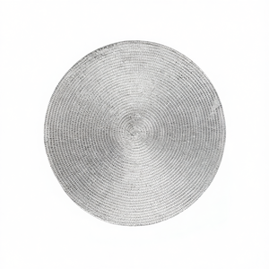 Excelsa Placemat Set Of 6 Platinum Silver 36x36 Cm Round <b>Plastic</b> <b>Table</b> Mat - Product Image 3