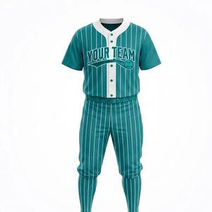 Conjunto de Uniforme de Béisbol Corto Personalizado de Alta Calidad con Botones Completos, de Secado Rápido, Transpirable, Anti-UV, Reciclable, Unisex, OEM - Product Image 4