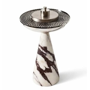 High-End Nordic Calacatta Stainless Steel Incense Censer Brushed <b>Silver</b> Spiral Lattice Top Fragrance Holder - Product Image 2