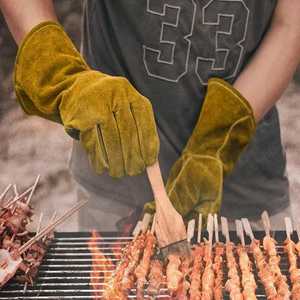 Guantes de seguridad, guantes de trabajo resistentes a cortes, guantes de cuero de vaca - Product Image 5