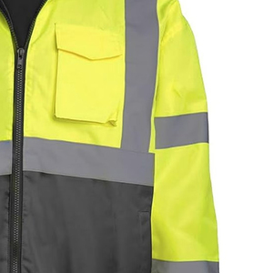 Veste de sécurité réfléchissante de haute qualité, fluorescente, haute visibilité, à bas prix, pour le travail, avec capuche, coupe-vent - Product Image 4