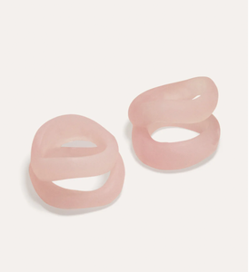 Anillo de Servilleta de Resina Ecológico y Único, Color Rosa Bebé Claro, Doble, Artesanal, el Más Vendido - Product Image 1