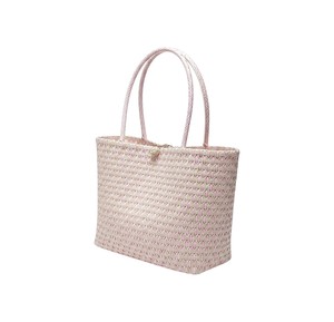 Bolso y cartera hechos a mano con estampado rosa beige, elegante bolso de hombro tejido para mujer, ideal para la playa en verano. - Product Image 1
