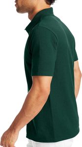 Polo en coton uni pour homme, manches courtes, coupe classique, boutons, col blanc, marron - Product Image 4