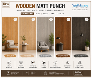 GVT/PGVT Glazed Vitrified Porcelain Tiles Natural Wood Finish <b>Matt</b> Punch 600 x 1200 mm Premium Porcelain Body - Product Image 4