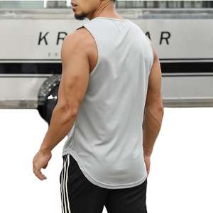 Men's XL Sporty Gym Sleeveless <b>Singlet</b> Breathable Polyester Knitted Bodybuilding Fitness <b>Running</b> Travel Tank 180g Heat-Transfer - Product Image 1