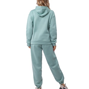 Ensemble de survêtement décontracté pour femme avec sweat à capuche zippé et pantalon large à taille élastiquée, deux pièces, tenue décontractée - Product Image 3