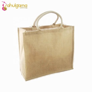 Bolsas de compras de yute artesanales de la India de tamaño personalizado con precio de mango de algodón y muestra gratis del fabricante - Product Image 2