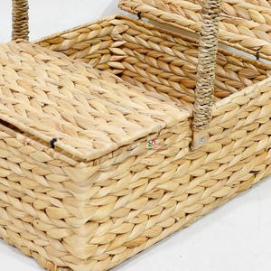 Artex Dong Thap Cesta de picnic de mimbre tejida a mano con tapa para almacenamiento de alimentos y viajes - Product Image 3