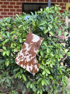 New Arrival Cowhide Leather Christmas Stocking For Family Christmas <b>Tree</b> Fireplace Hanging and Party Decoration Gift Bag - Product Image 6