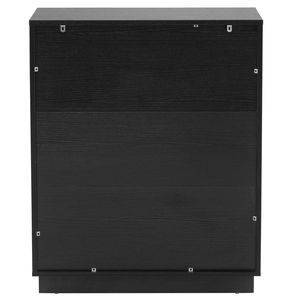 Cassettiera a cinque cassetti in particolato P2 e fibra di legno ad alta densità nera, 72x41x94 cm, con frontale a motivo ondulato e quattro livelli di contenimento - Product Image 4