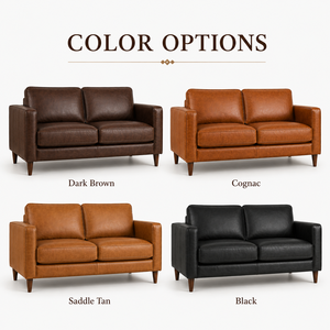 Leather <b>Sofa</b> for Moroccan Living Room Style Cognac Genuine Leather Couch Boho Exotic Design Warm Tone Lounge Furniture - Product Image 6
