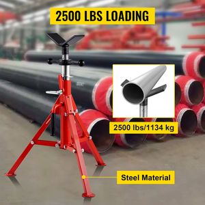 Soportes de tubo en V de altura ajustable, capacidad de 1/8 a 12 pulgadas, soportes plegables portátiles de 24 a 42 pulgadas, soportes de montaje con capacidad de carga de 2500 lb - Product Image 6