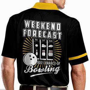 Vente en gros de maillots de bowling en polyester 100% avec impression par sublimation, design graphique, streetwear en coton, manches courtes - Product Image 5
