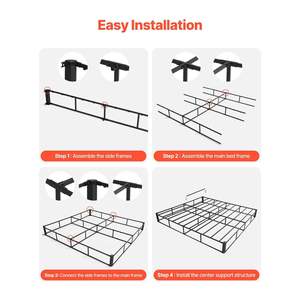 Heavy Duty <b>Queen</b> Size Box Spring Bed Frame 9 <b>Mattress</b> Foundation 3500 Lbs Max Weight Capacity Washable Fabric Cloth 79.1L X - Product Image 6