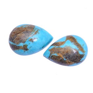 Turquoise AAA+ 13x19mm, cabochon lisse en forme de poire, turquoise naturelle d'Arizona, pierre semi-précieuse, cabochon à dos plat pour bijoux - Product Image 4