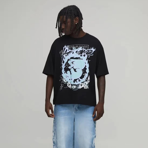 men oversized boxy fit shirt drop shoulder loose fit heavy cotton streetwear <b>tshirt</b> bulk order wholesale supplier manufacturer - Product Image 1