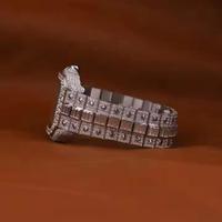 Reloj de Diamante Moissanite Personalizado en Oro Blanco con Esfera Redonda para Hombre, Edición Limitada, Mecánico, Corte Brillante Redondo, Reloj de Cuarzo