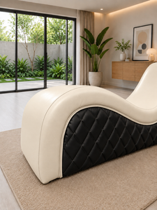 Canapé Exotique Magnifique Ivoire par Emerald Sofa, Canapé Moderne pour Chambre à Coucher, Hôtel, Fabrication Personnalisée de Tissus, Canapé Lune de Miel 21+ Tantra - Product Image 2