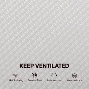 Set di 2 Poltrone a Dondolo Singole Beige con Struttura Leggera in Metallo e Rete per Arredamento da Giardino - Product Image 6