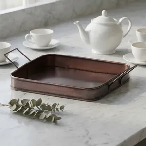 Bandeja de Almacenamiento Rectangular de Hierro con Diseño Artesanal, Acabado Lacado, Duradera, Moderna y Lujosa, para la Organización de la Cocina y la Sala de Estar - Product Image 4