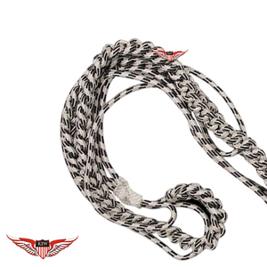 Aiguillette en argent torsadée avec embout métallique argenté - Product Image 2