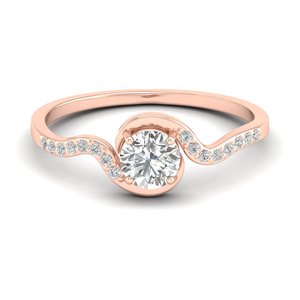 Bagues de fiançailles REYES personnalisées en argent sterling 925 avec moissanite taille ronde 0,58 carat, or blanc 14 carats, cadeau d'anniversaire, bijoux - Product Image 6