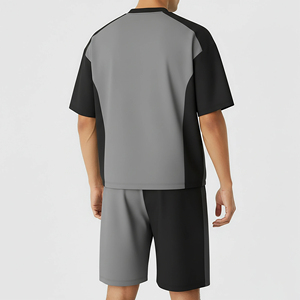 Ensemble de jogging pour homme de qualité supérieure, 100% coton, personnalisé, poids lourd, grande taille, 2 tons, épaules tombantes, confortable, ensemble 2 pièces pour homme - Product Image 2