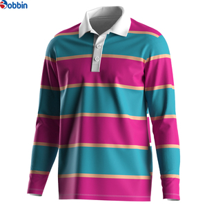 Camisetas Polo para Hombre, Camiseta Polo a Rayas de Manga Larga, Transpirable, de Punto, de Algodón y Poliéster, Perfecta para Entrenamiento y Uso Casual - Product Image 2