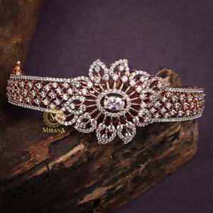 Zinovia Gold Plated Religious Charm Bracelet-Copper Alloy & Brass Beaded Bangle with Zircon - Product Image 1