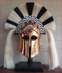 Casco Corintio Griego con Pluma, Casco de Armadura Griega Medieval - Product Image 1