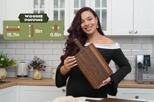 เขียงไม้วอลนัทอเมริกันสีเข้มพรีเมียมพร้อมหูจับ - เขียงไม้สำหรับชาร์คูเทอรี - ทนทาน สวยงาม - Product Image 4