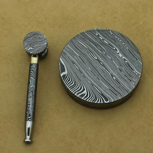 Handcrafted Damascus Steel <b>Ashtray</b> Unique Texture Metal <b>Ashtray</b> for Smokers Tabletop Decor Gift Use - Product Image 2