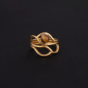 แหวนทองเหลืองลายวน LUXVORY RGDP072 ชุบทอง ดีไซน์ทันสมัยสำหรับผู้หญิง - Product Image 2