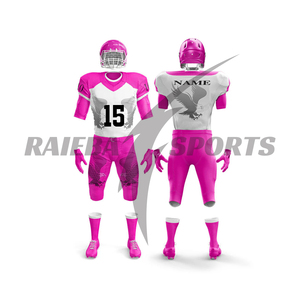 Ensembles d'uniformes de football américain personnalisés pour équipes, manches courtes, numéro de joueur personnalisé, impression par sublimation, coupe athlétique respirante - Product Image 3