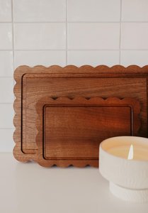 เขียงไม้มะม่วงพร้อมร่องใส่น้ำผลไม้ | เขียงทำมือทำมือทำจากไม้แซพีเอลไม้เนื้อแข็งแผ่นตัดในครัวถาดเสิร์ฟขอบหอยเชลล์ - Product Image 6