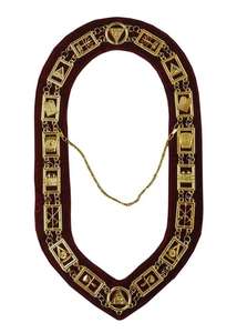 Collier de Collation Maçonnique le Plus Demandé, Chaîne avec Fond Violet et Bijoux Plaqué Or - Product Image 6