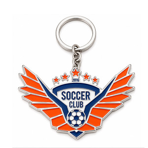 Custom Logo Football Crest Enamel Football-themed <b>Metal</b> <b>Key</b> <b>Chains</b> - Product Image 4