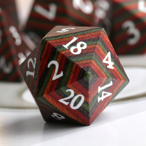 Juego de Dados de Madera D20 Personalizados para Juegos de Rol, Dados Gigantes de Lujo de 20 Caras para DnD, Color Madera Natural, 16mm - Product Image 4