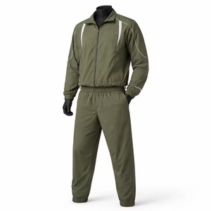 Ensemble de survêtement tendance pour homme, coupe-vent à capuche, imprimé, léger, en polyester, color block, avec pantalon de jogging et fermeture éclair intégrale, style streetwear, vente en gros - Product Image 2
