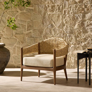 Canapé de jardin en teck et rotin pour hôtel, villa, resort - Mobilier d'extérieur de luxe résistant aux intempéries - Atwood - Product Image 1