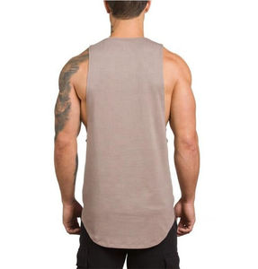 Camiseta sin mangas de algodón y elastano para hombre, estilo stringer, corte muscular, espalda en Y, para gimnasio, con bordado a máquina, transpirable, de secado rápido, para entrenamiento. - Product Image 5